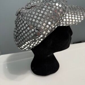 Black and silver sequin bucket hat #sequinhat #bucket hat